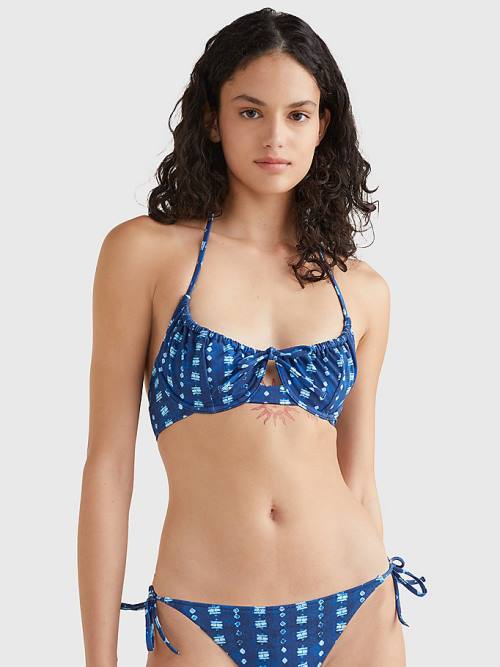 Stroje Kąpielowe Tommy Hilfiger Shibori Balconette Bikini Top Damskie Niebieskie | TH924ATK