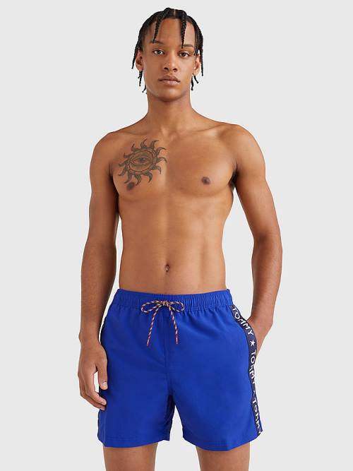 Stroje Kąpielowe Tommy Hilfiger Slim Fit Mid Length Shorts Męskie Niebieskie | TH193XTA