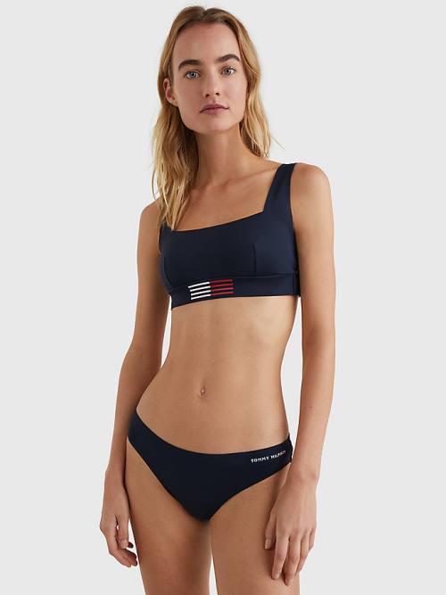 Stroje Kąpielowe Tommy Hilfiger TH Flex Flag Bikini Bottoms Damskie Niebieskie | TH175PUR