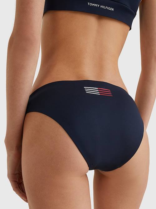 Stroje Kąpielowe Tommy Hilfiger TH Flex Flag Bikini Bottoms Damskie Niebieskie | TH175PUR