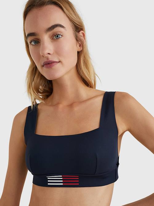 Stroje Kąpielowe Tommy Hilfiger TH Flex Flag Print Bikini Bralette Damskie Niebieskie | TH317JYL