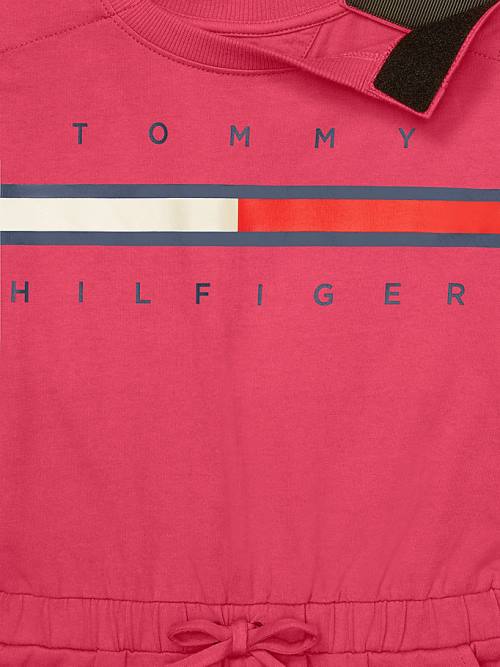 Sukienki Tommy Hilfiger Adaptive Knit Playsuit Dziewczynka Różowe | TH492GAF