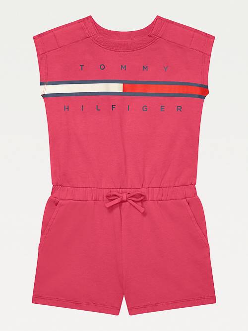 Sukienki Tommy Hilfiger Adaptive Knit Playsuit Dziewczynka Różowe | TH492GAF