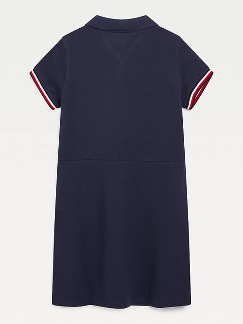 Sukienki Tommy Hilfiger Essential Polo Dziewczynka Niebieskie | TH873ANF