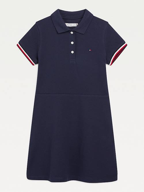 Sukienki Tommy Hilfiger Essential Polo Dziewczynka Niebieskie | TH873ANF