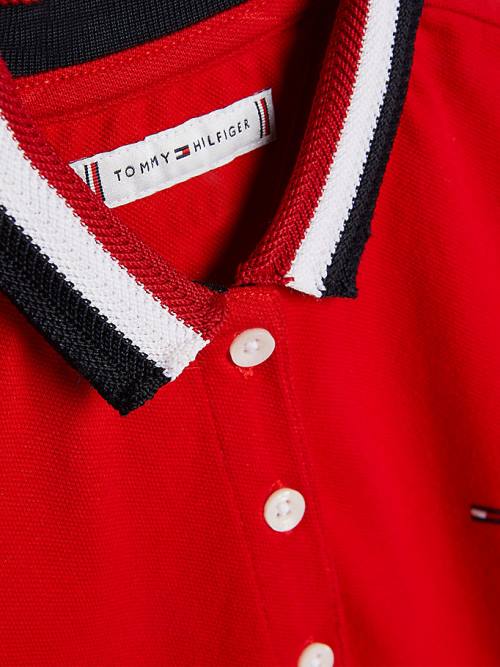 Sukienki Tommy Hilfiger Essential Stripe Collar Polo Dziewczynka Czerwone | TH391KSU