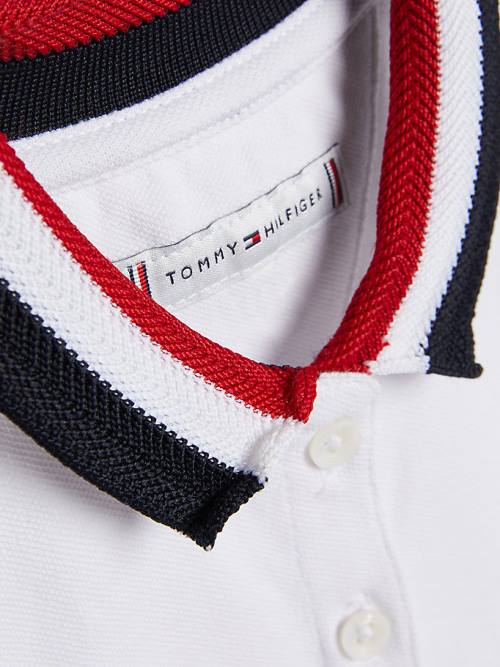 Sukienki Tommy Hilfiger Essential Stripe Collar Polo Dziewczynka Białe | TH630XYU