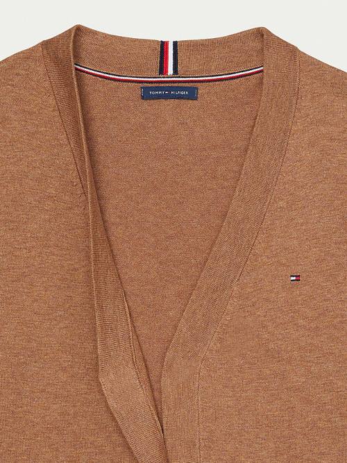 Swetry Tommy Hilfiger Adaptive Essential Bawełniane Cardigan Damskie Brązowe | TH024MKQ