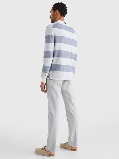 Swetry Tommy Hilfiger Elevated Stripe Rugby Shirt Męskie Szare | TH645WUO