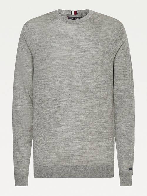 Swetry Tommy Hilfiger Elevated Wool Silk Jumper Męskie Szare | TH230LJD