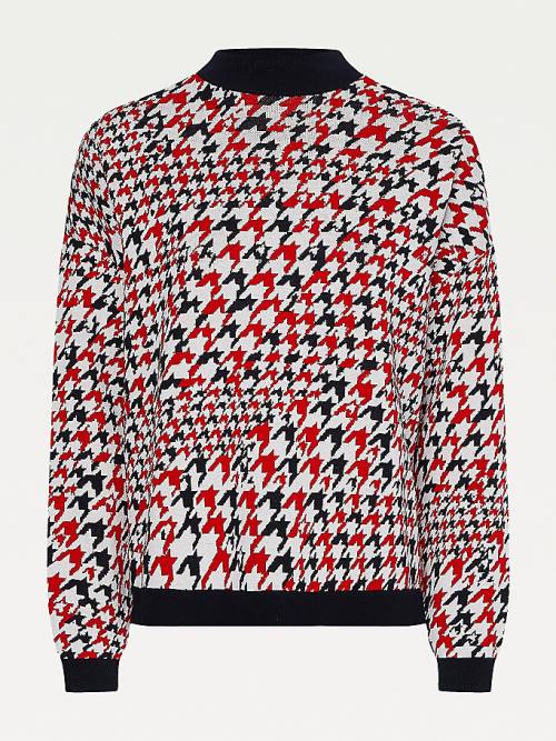 Swetry Tommy Hilfiger Monogram Regular Fit Mock Turtleneck Jumper Damskie Czerwone | TH139HAR