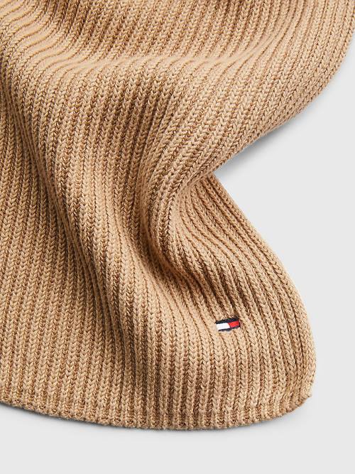 Szaliki Tommy Hilfiger Essential Rib-Knit Męskie Beżowe | TH439ACB