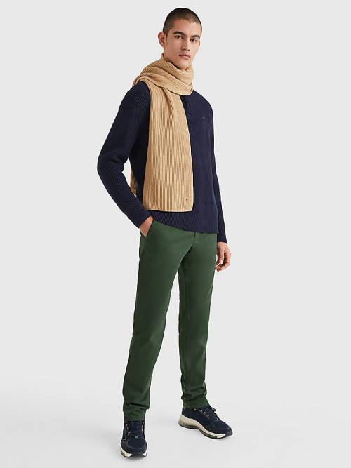 Szaliki Tommy Hilfiger Essential Rib-Knit Męskie Beżowe | TH439ACB