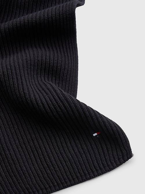 Szaliki Tommy Hilfiger Essential Rib-Knit Męskie Czarne | TH837RYV