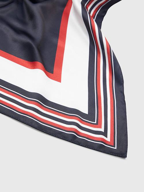 Szaliki Tommy Hilfiger Fresh Signature Satin Damskie Niebieskie | TH587DVN