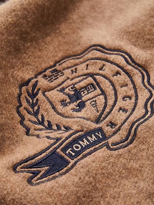 Szaliki Tommy Hilfiger Lux Cashmere Wool Crest Damskie Beżowe | TH601QHA