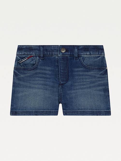 Szorty Tommy Hilfiger Adaptive Washed Denim Dziewczynka Niebieskie | TH891LAD