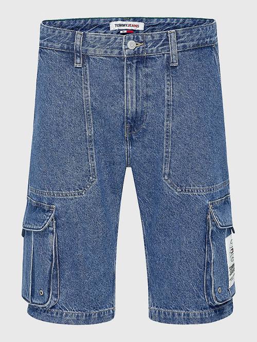 Szorty Tommy Hilfiger Ethan Relaxed Fit Cargo Męskie Denim | TH580QNA