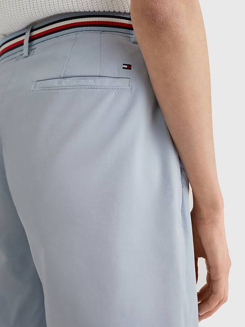 Szorty Tommy Hilfiger Mid Rise Chino Damskie Niebieskie | TH047RSD