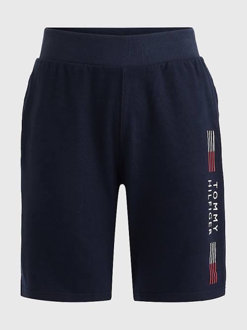 Szorty Tommy Hilfiger TH Stretch Logo Track Męskie Niebieskie | TH715QUV