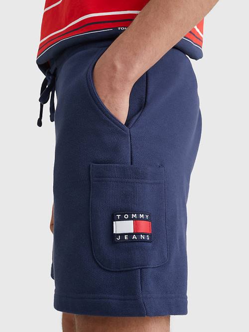 Szorty Tommy Hilfiger Tommy Badge Relaxed Cargo Męskie Niebieskie | TH136WEN