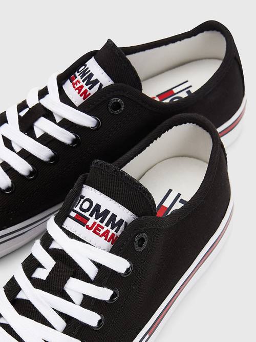 Trampki Tommy Hilfiger Essential Low-Top Płócienne Damskie Czarne | TH601RSL