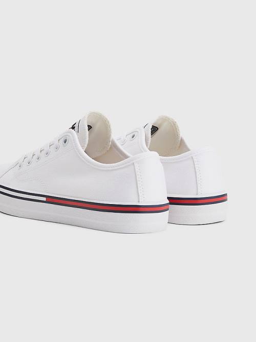 Trampki Tommy Hilfiger Essential Low-Top Płócienne Damskie Białe | TH634VQN