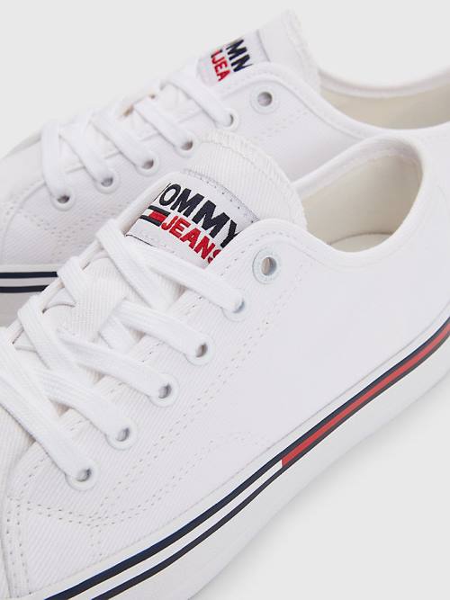 Trampki Tommy Hilfiger Essential Low-Top Płócienne Damskie Białe | TH634VQN