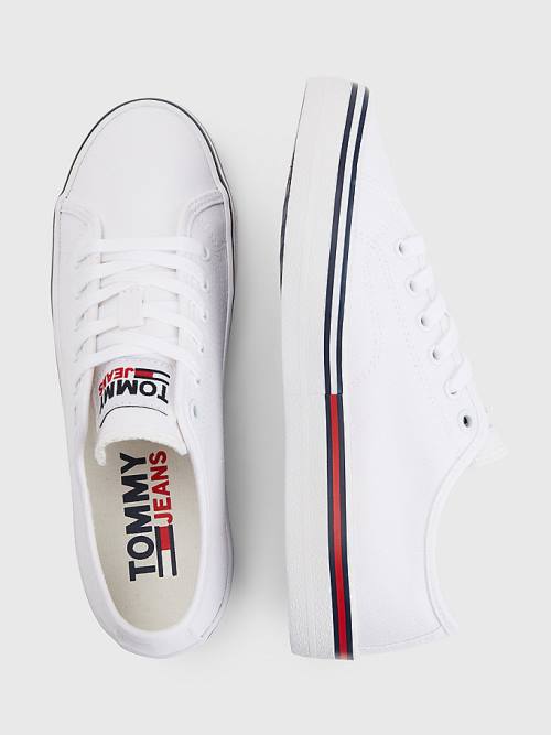 Trampki Tommy Hilfiger Essential Low-Top Płócienne Damskie Białe | TH634VQN