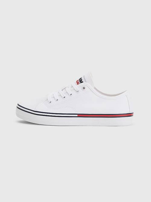 Trampki Tommy Hilfiger Essential Low-Top Płócienne Damskie Białe | TH634VQN