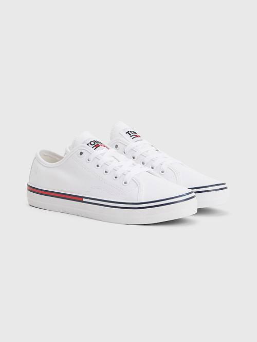 Trampki Tommy Hilfiger Essential Low-Top Płócienne Damskie Białe | TH634VQN