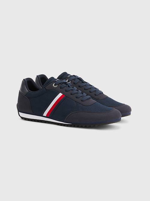 Trampki Tommy Hilfiger Essential Mesh Signature Tape Męskie Niebieskie | TH516CVO