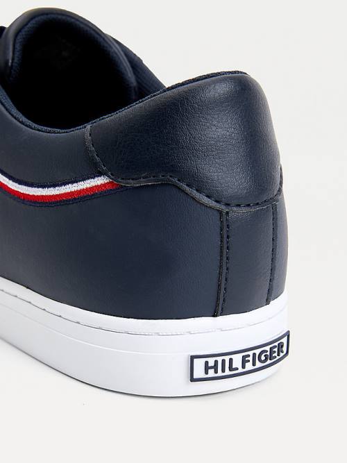 Trampki Tommy Hilfiger Essential Signature Detail Skórzane Męskie Niebieskie | TH637SRT