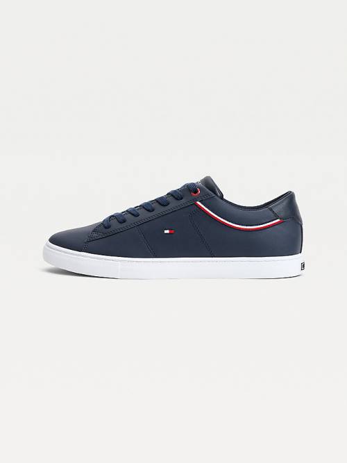 Trampki Tommy Hilfiger Essential Signature Detail Skórzane Męskie Niebieskie | TH637SRT