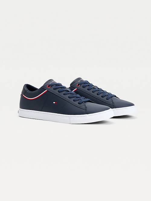 Trampki Tommy Hilfiger Essential Signature Detail Skórzane Męskie Niebieskie | TH637SRT