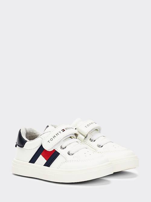 Trampki Tommy Hilfiger Flag Low-Top Chłopięce Białe | TH097JYH