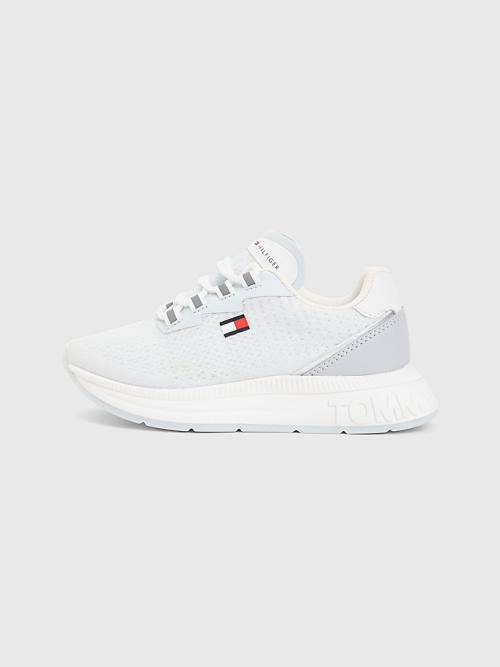 Trampki Tommy Hilfiger Knit Low-Top Flag Dziewczynka Niebieskie | TH012IZA