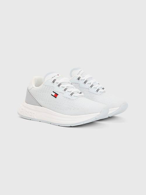 Trampki Tommy Hilfiger Knit Low-Top Flag Dziewczynka Niebieskie | TH012IZA