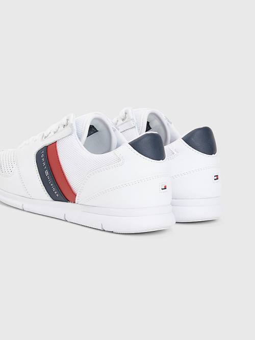 Trampki Tommy Hilfiger Lekkie Perforated Skórzane Damskie Czerwone | TH206BJW