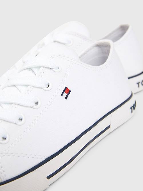 Trampki Tommy Hilfiger Low-Top Chłopięce Białe | TH182DCO