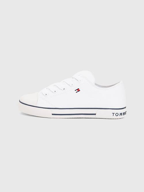 Trampki Tommy Hilfiger Low-Top Chłopięce Białe | TH182DCO