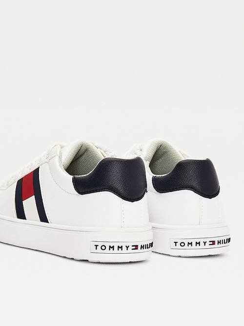 Trampki Tommy Hilfiger Low-Top Flag Chłopięce Białe | TH938WLJ