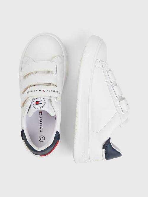 Trampki Tommy Hilfiger Signature Midsole Low-Top Chłopięce Białe | TH185KML