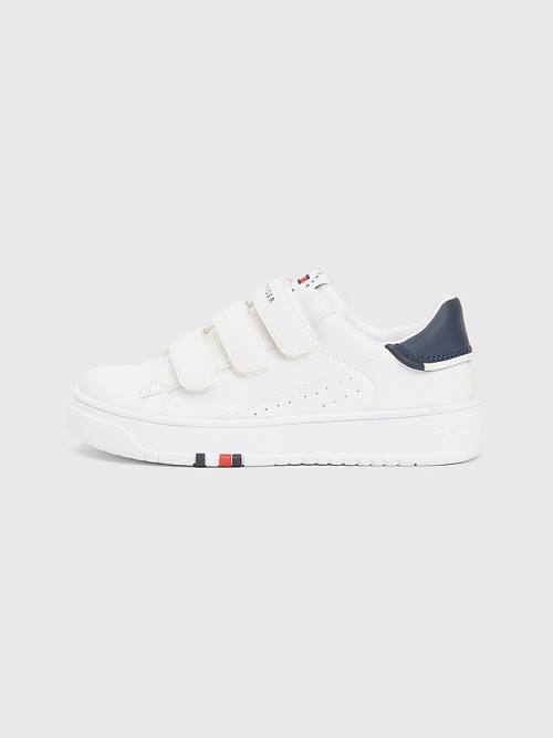 Trampki Tommy Hilfiger Signature Midsole Low-Top Chłopięce Białe | TH185KML