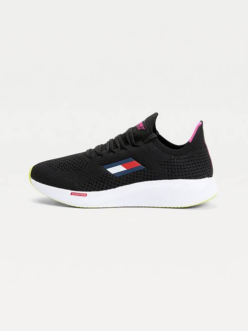 Trampki Tommy Hilfiger Sportowe Performance Knitted Elite Damskie Czarne | TH381TLB