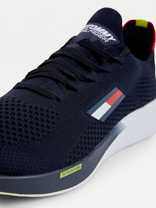 Trampki Tommy Hilfiger Sportowe Performance Knitted Męskie Niebieskie | TH438ZWF