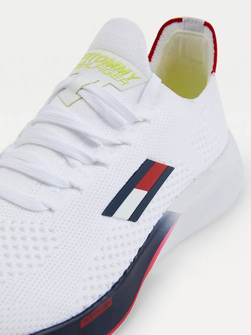 Trampki Tommy Hilfiger Sportowe Performance Knitted Męskie Białe | TH934RBI