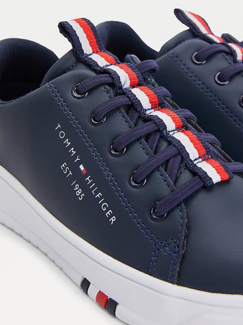 Trampki Tommy Hilfiger Stripe Webbing Low-Top Chłopięce Niebieskie | TH390NDC