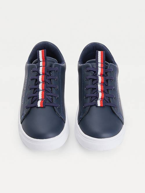 Trampki Tommy Hilfiger Stripe Webbing Low-Top Chłopięce Niebieskie | TH390NDC