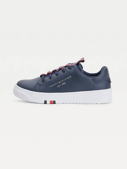 Trampki Tommy Hilfiger Stripe Webbing Low-Top Chłopięce Niebieskie | TH390NDC